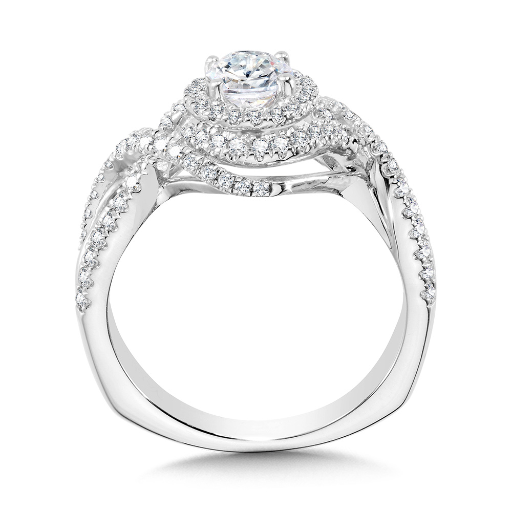 Crisscross Diamond Triple-Halo Engagement Ring Image 2 Gold Mine Jewelers Jackson, CA