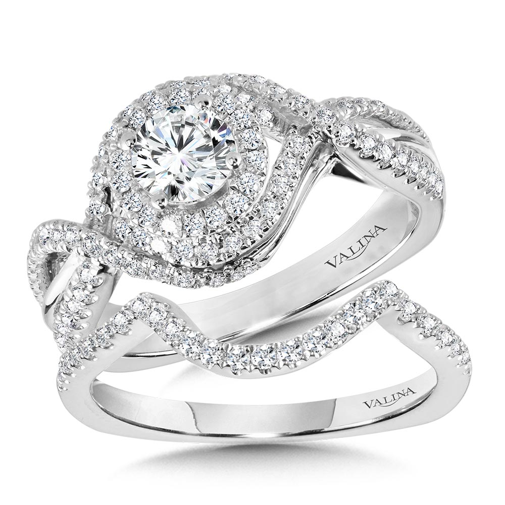 Crisscross Diamond Triple-Halo Engagement Ring Image 3 Gold Mine Jewelers Jackson, CA