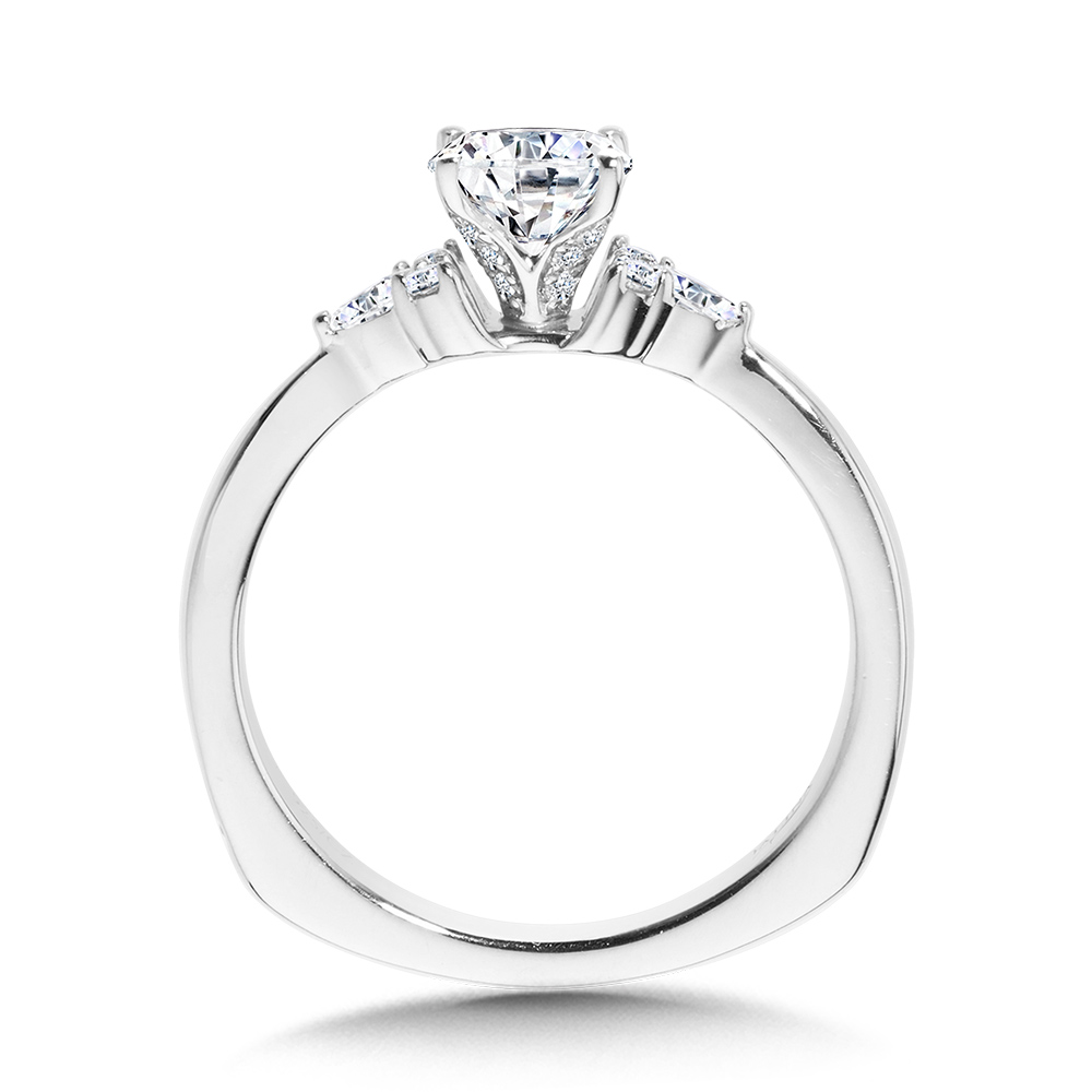Tapered Diamond Engagement Ring Image 2 The Jewelry Source El Segundo, CA