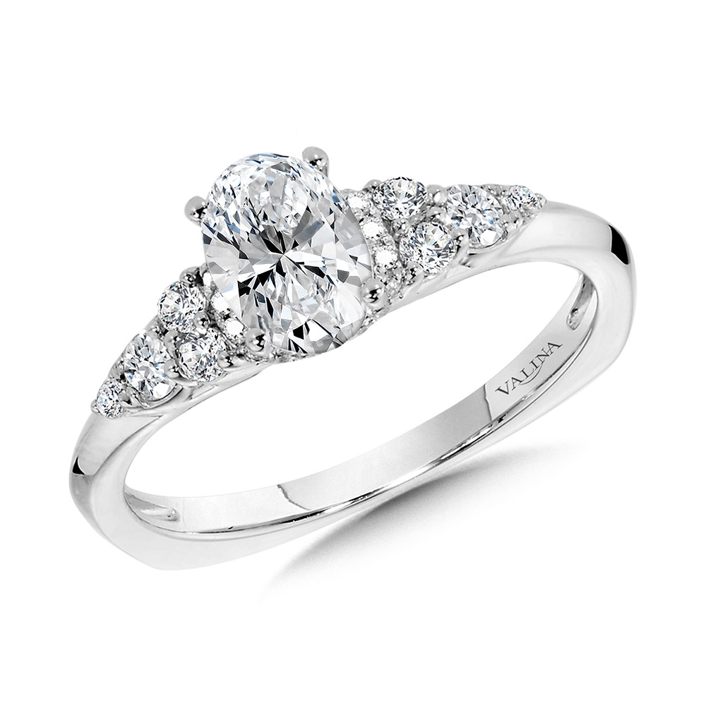 Tapered Oval Diamond Engagement Ring Coughlin Jewelers St. Clair, MI