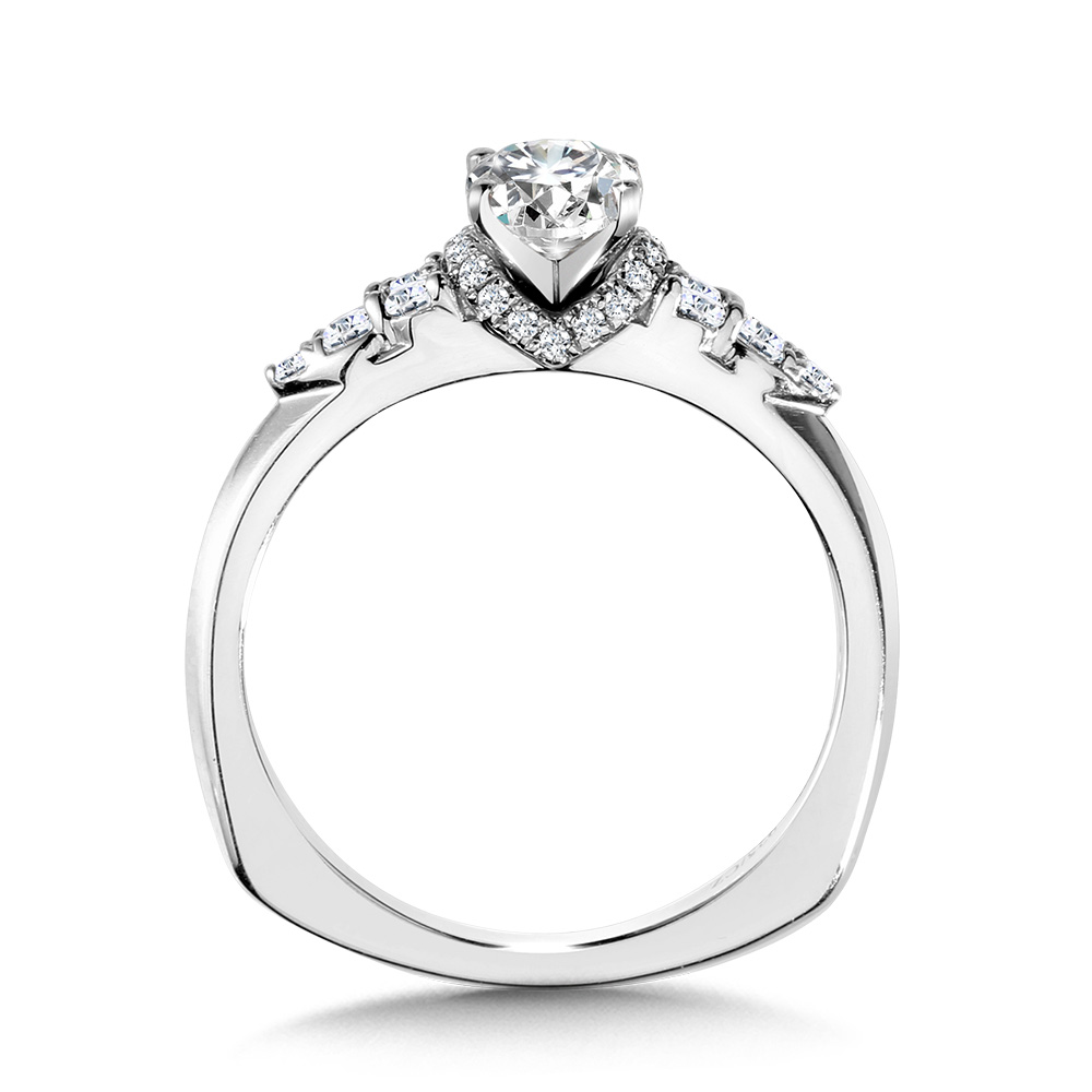 Tapered Oval Diamond Engagement Ring Image 2 The Jewelry Source El Segundo, CA