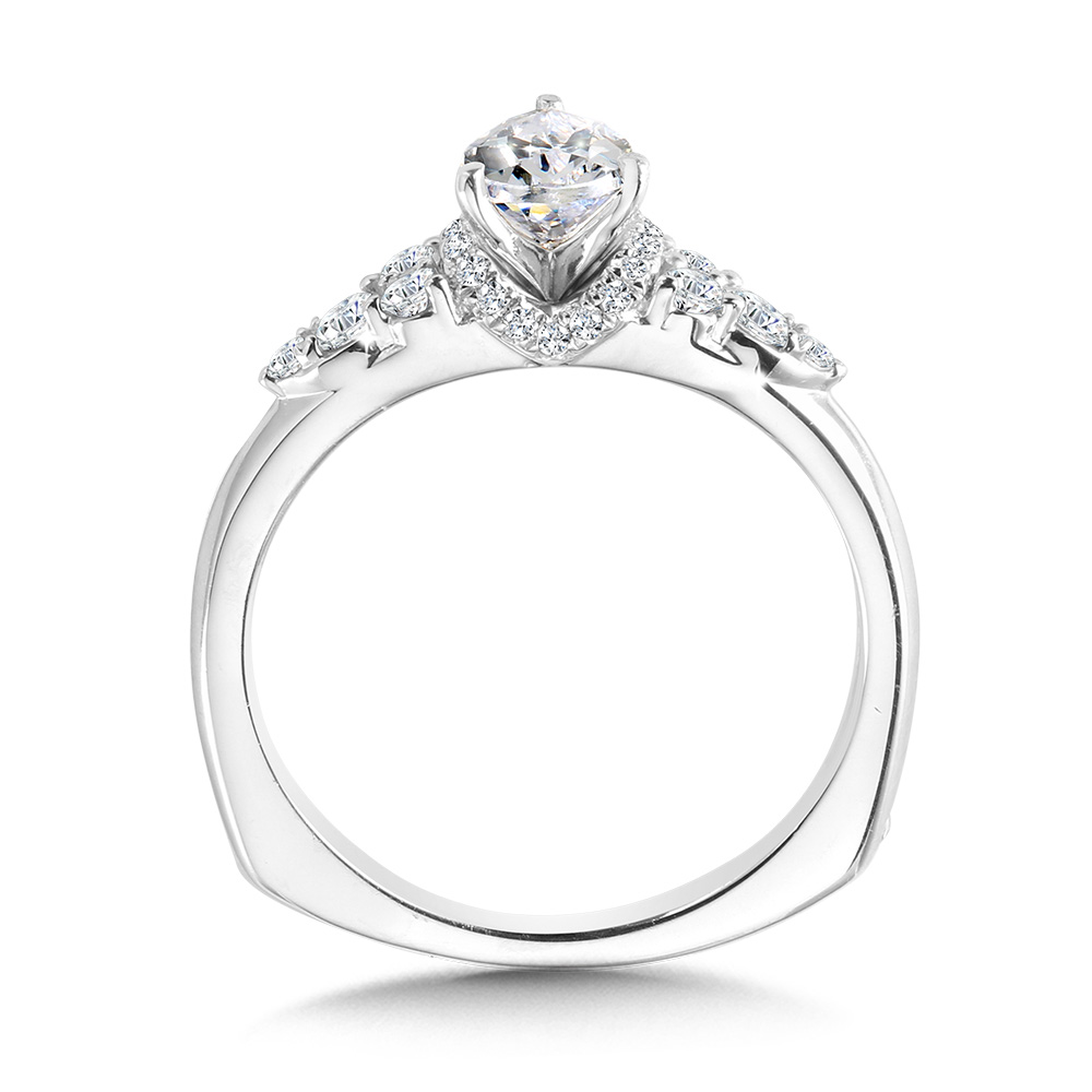 Tapered Pear Diamond Engagement Ring Image 2 The Jewelry Source El Segundo, CA