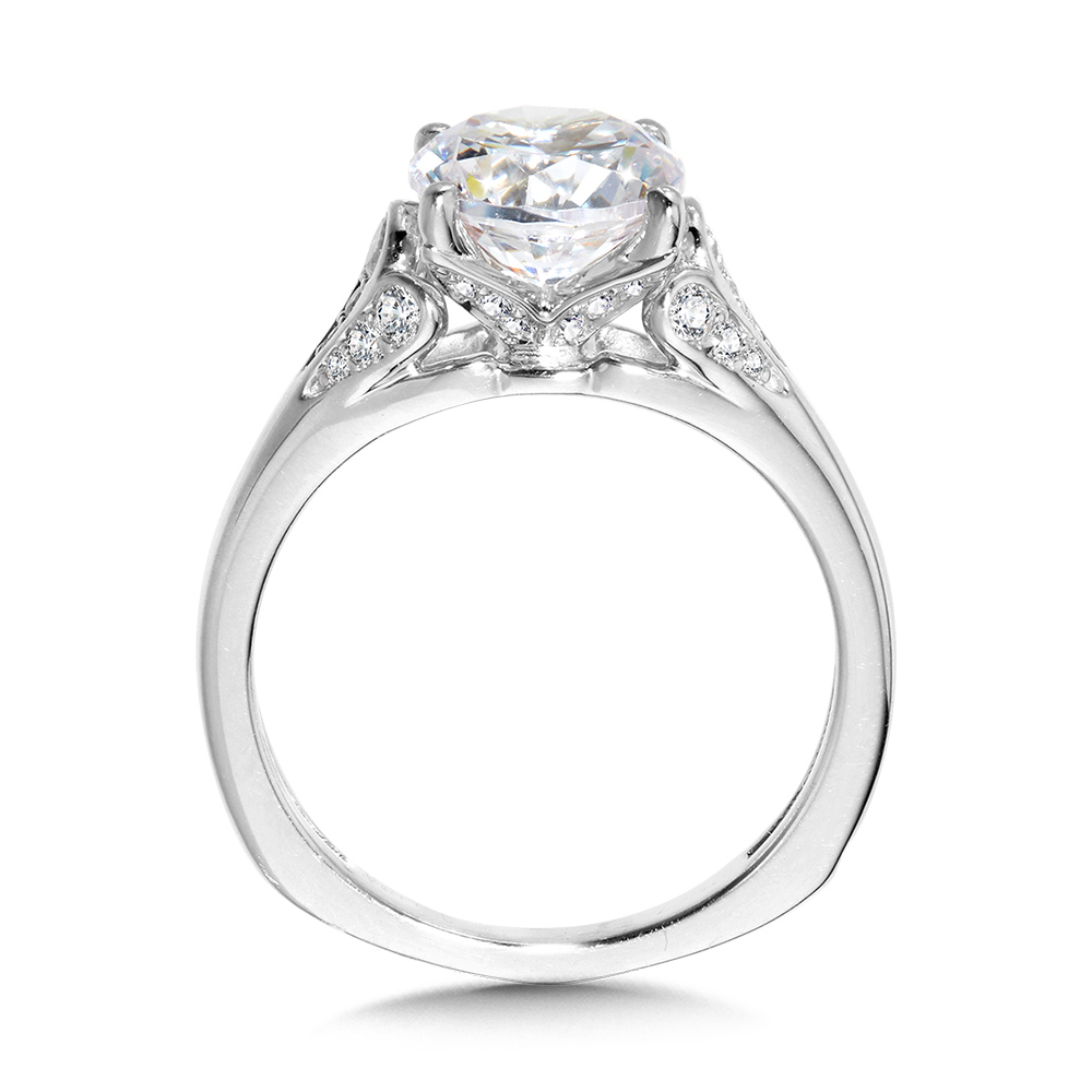 Tapered Diamond Engagement Ring Image 2 The Jewelry Source El Segundo, CA