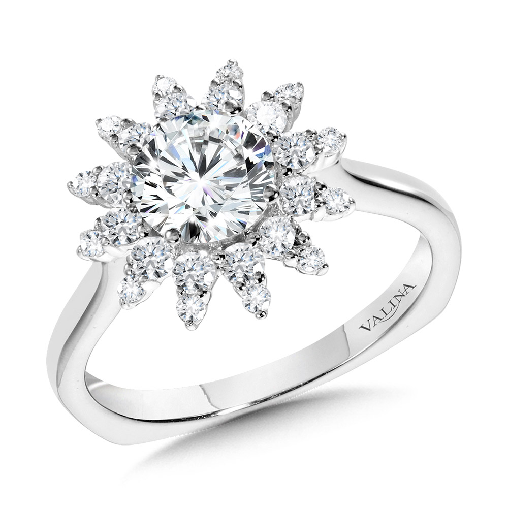 Floral Halo Diamond Engagement Ring Coughlin Jewelers St. Clair, MI