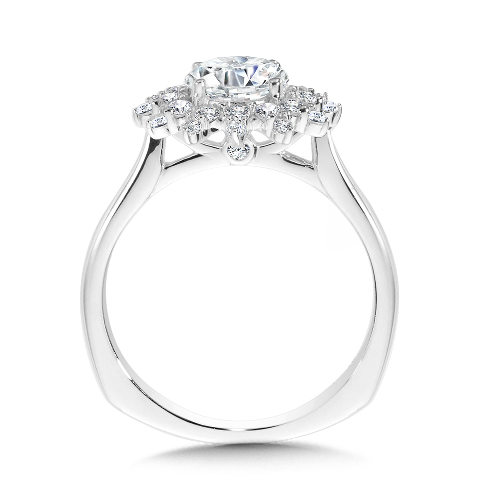 Floral Halo Diamond Engagement Ring Image 2 Coughlin Jewelers St. Clair, MI