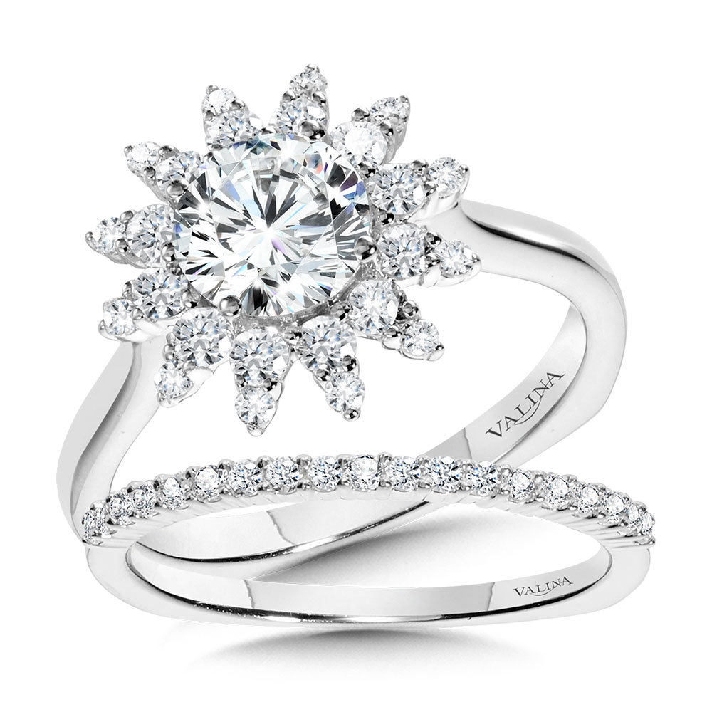 Floral Halo Diamond Engagement Ring Image 3 Glatz Jewelry Aliquippa, PA