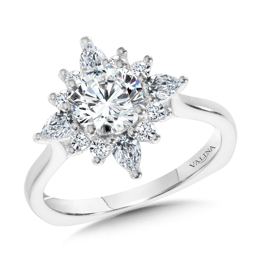 Star Halo Diamond Engagement Ring Coughlin Jewelers St. Clair, MI