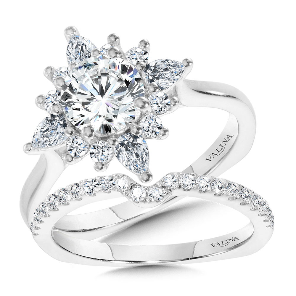 Star Halo Diamond Engagement Ring Image 3 Coughlin Jewelers St. Clair, MI