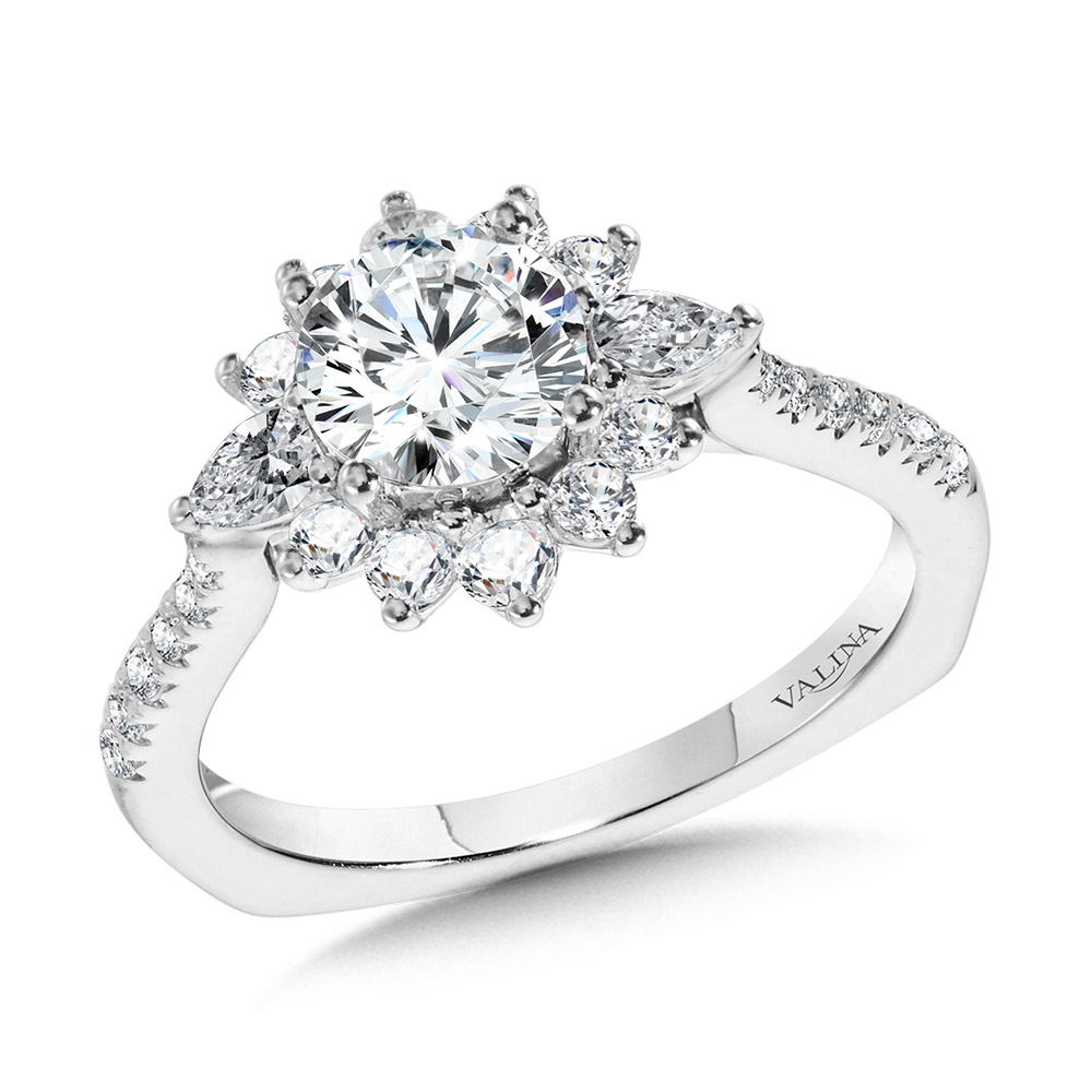 Statement Diamond Halo Engagement Ring Gold Mine Jewelers Jackson, CA