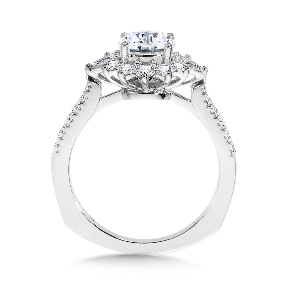 Statement Diamond Halo Engagement Ring Image 2 Gold Mine Jewelers Jackson, CA