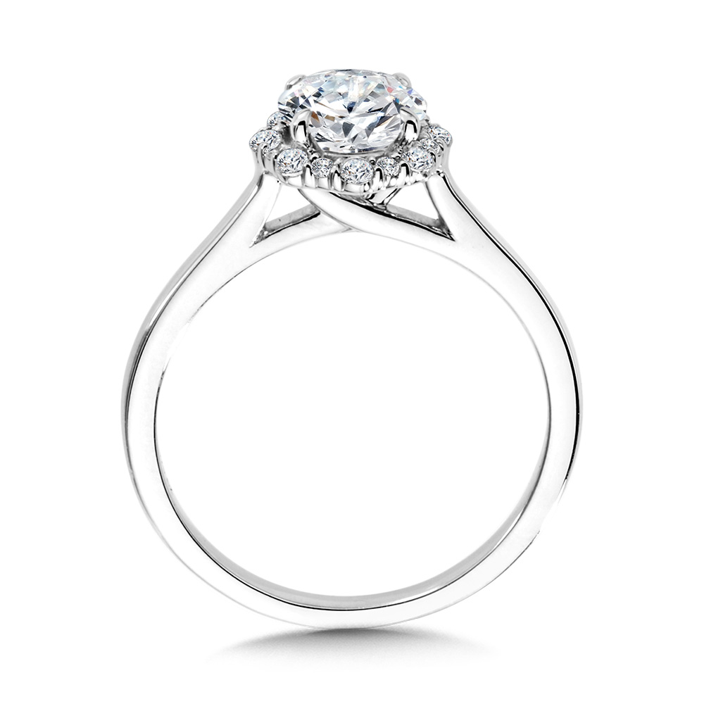 Modern Straight Halo Diamond Engagement Ring Image 2 Coughlin Jewelers St. Clair, MI