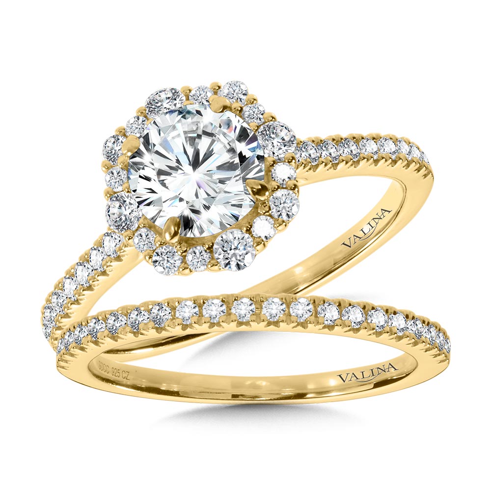 Modern Straight Halo Diamond Engagement Ring Image 3 Coughlin Jewelers St. Clair, MI