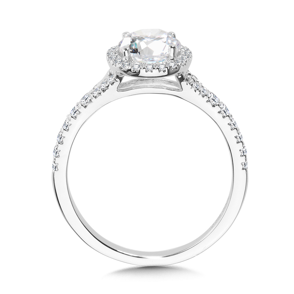 Round Split Shank Halo Engagement Ring Image 2 Gold Mine Jewelers Jackson, CA