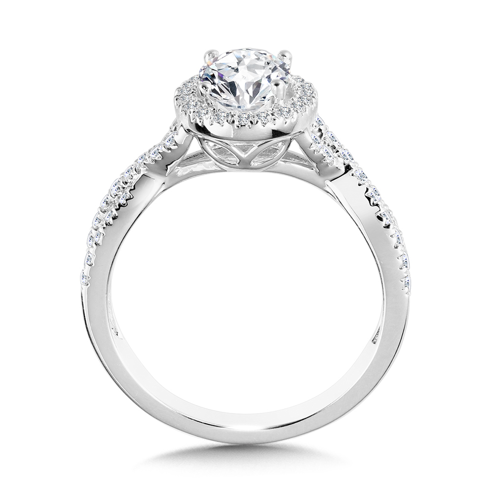 Crisscross Oval Halo Engagement Ring Image 2 Gold Mine Jewelers Jackson, CA