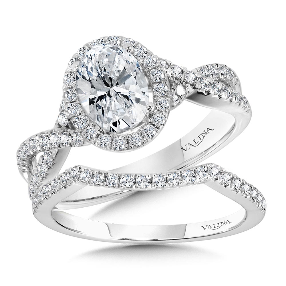 Crisscross Oval Halo Engagement Ring Image 3 Biondi Diamond Jewelers Aurora, CO