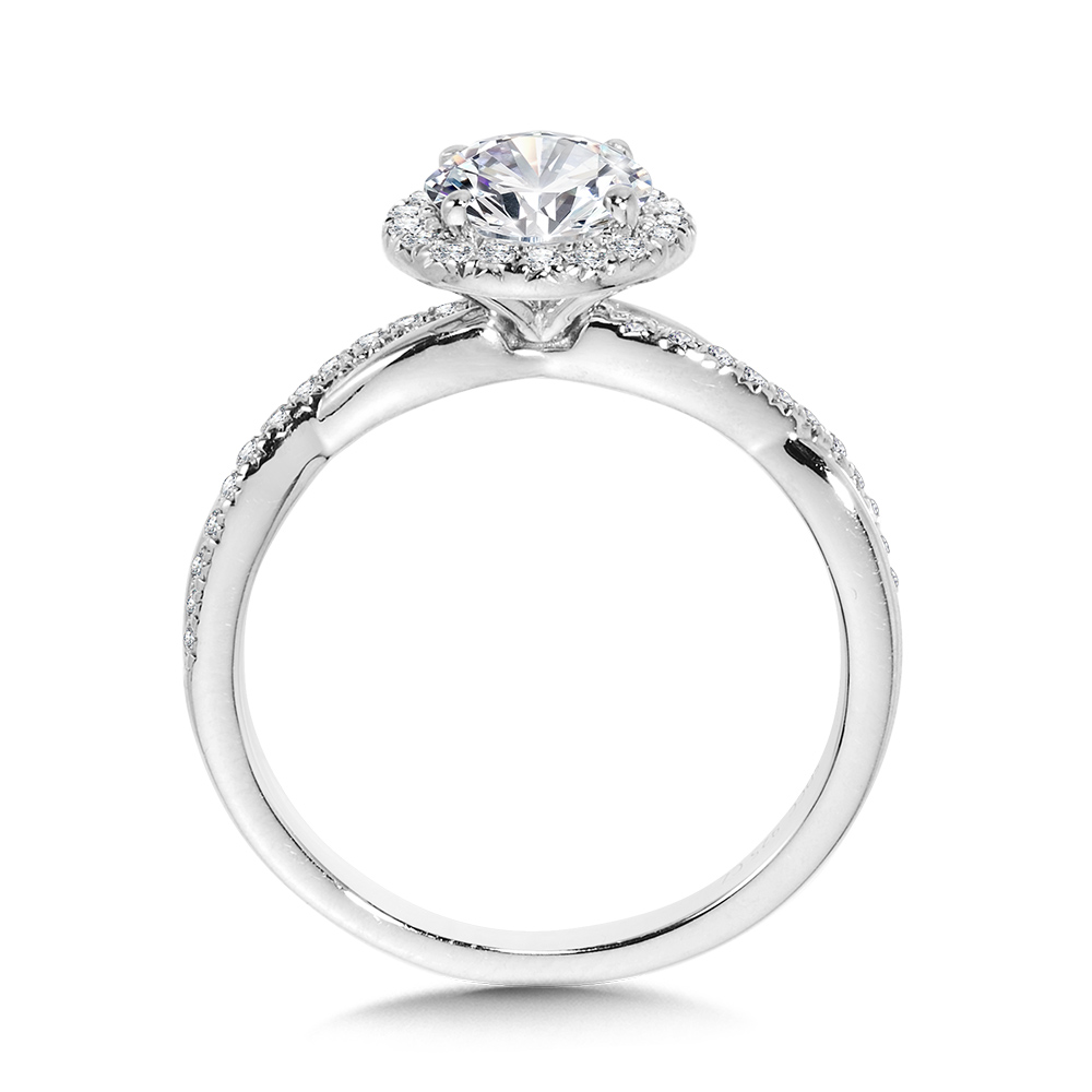 Crisscross Round Halo Engagement Ring Image 2 Gold Mine Jewelers Jackson, CA