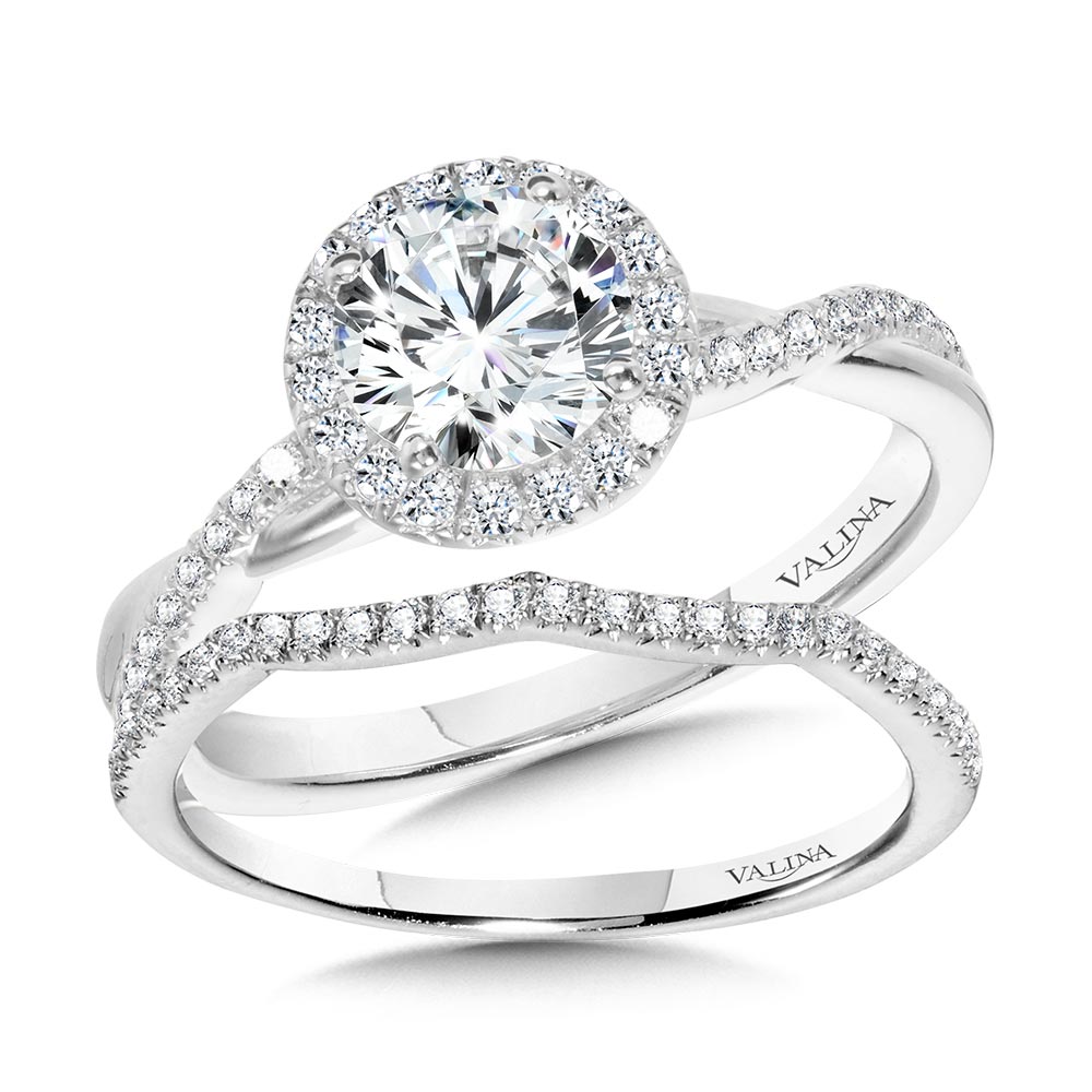 Crisscross Round Halo Engagement Ring Image 3 Biondi Diamond Jewelers Aurora, CO