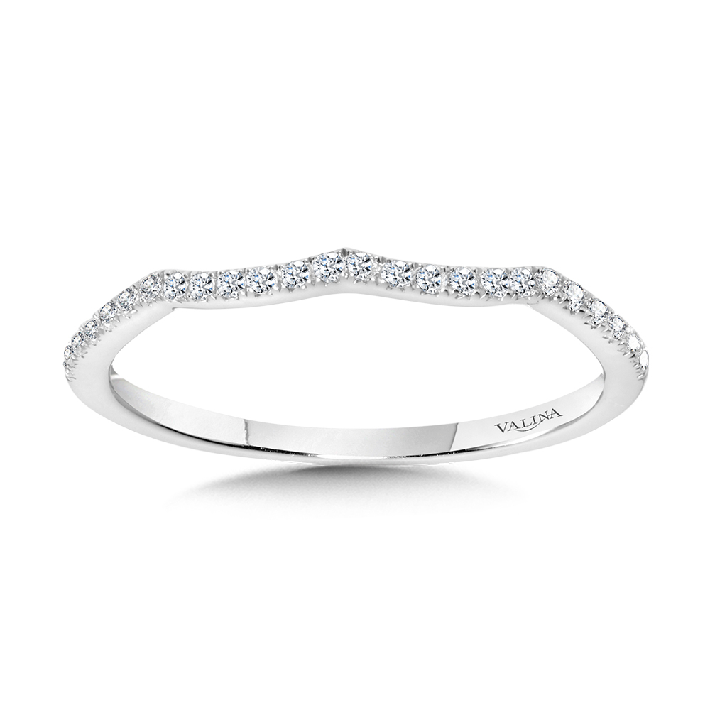 Curved Diamond Wedding Band Coughlin Jewelers St. Clair, MI