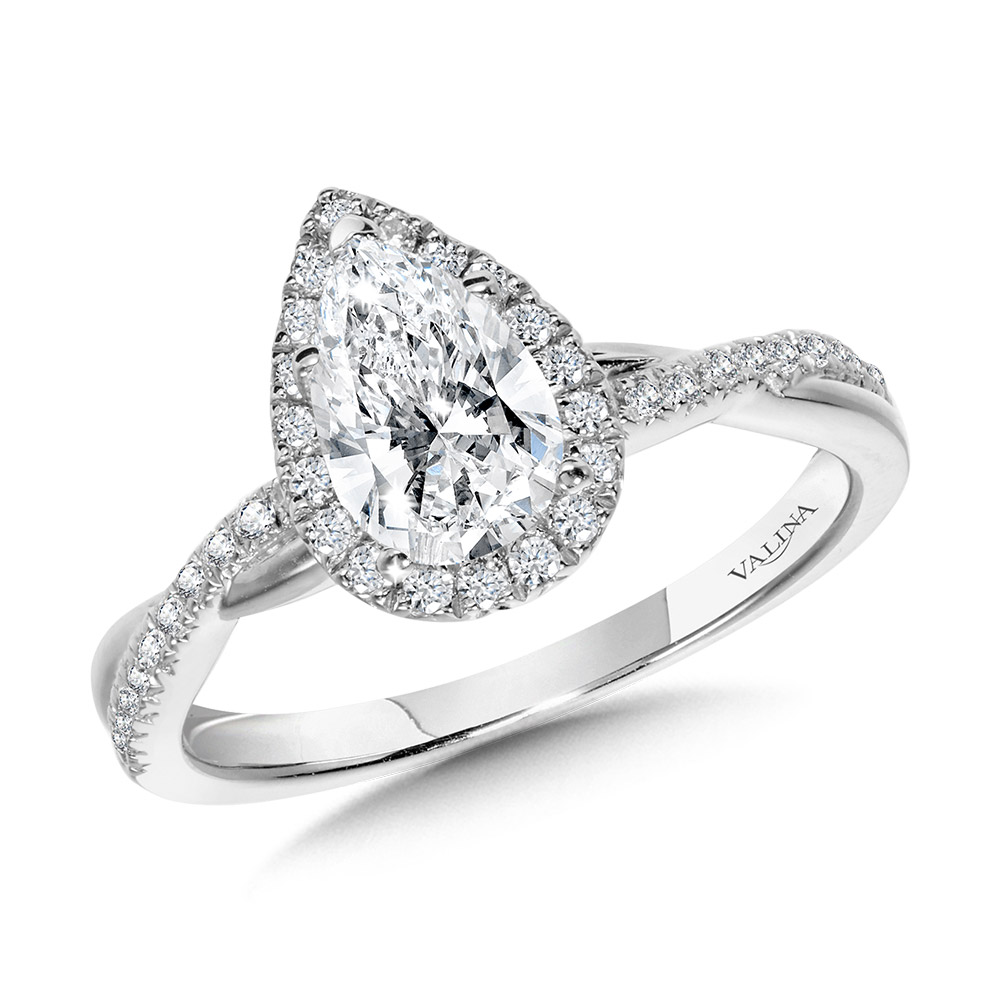 Crisscross Pear-Shaped Halo Engagement Ring Gold Mine Jewelers Jackson, CA