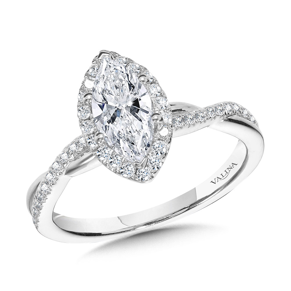 Crisscross Marquise Halo Engagement Ring Gold Mine Jewelers Jackson, CA
