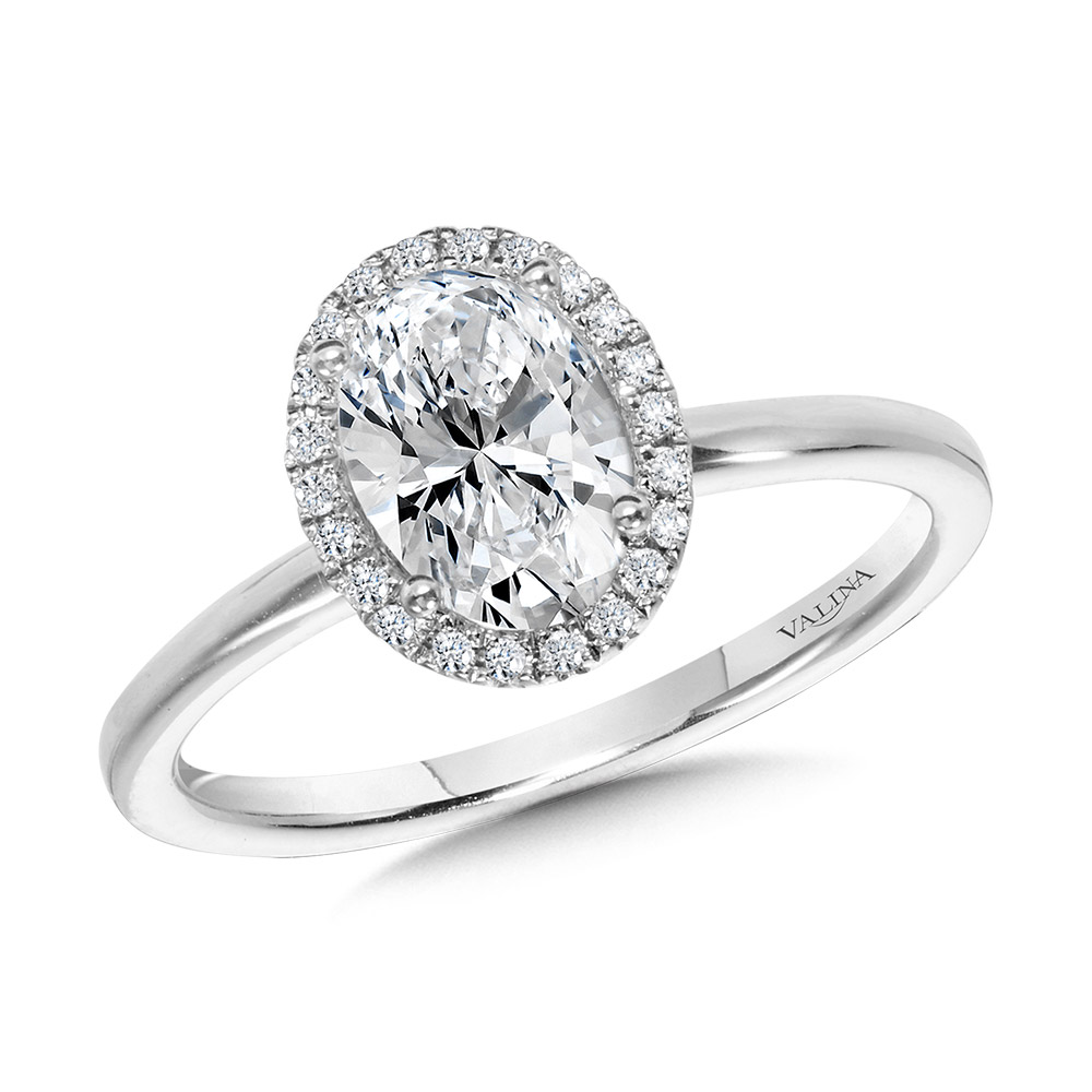 Classic Straight Oval Halo Engagement Ring Gold Mine Jewelers Jackson, CA