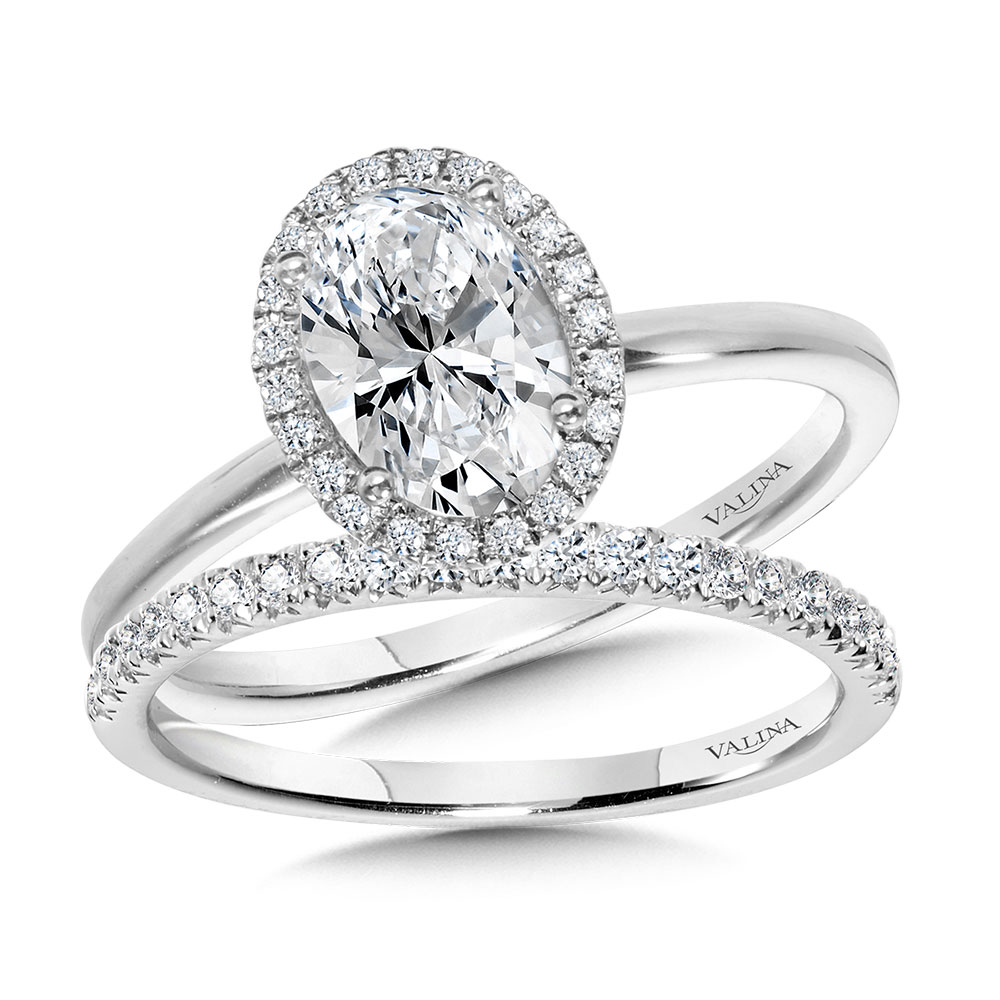 Classic Straight Oval Halo Engagement Ring Image 3 Coughlin Jewelers St. Clair, MI