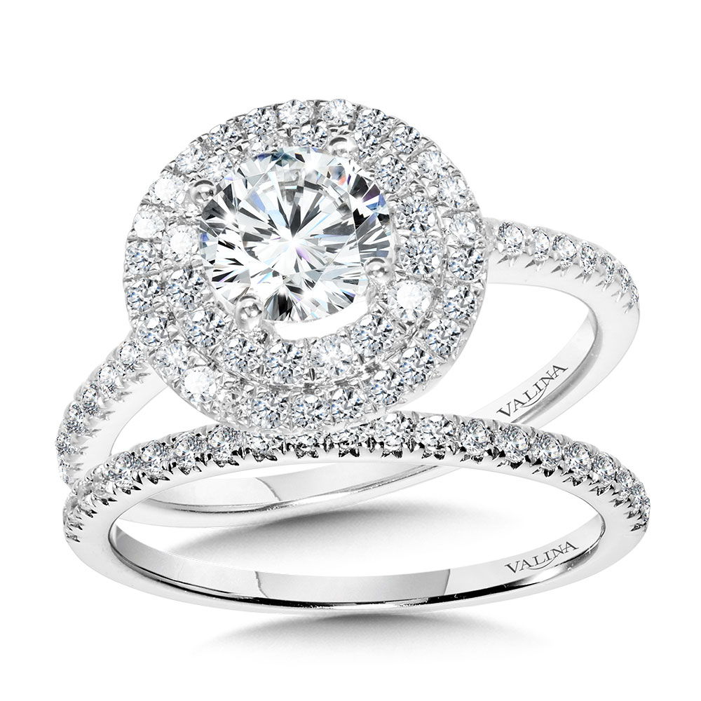 Straight Double-Halo Engagement Ring Image 3 Gold Mine Jewelers Jackson, CA