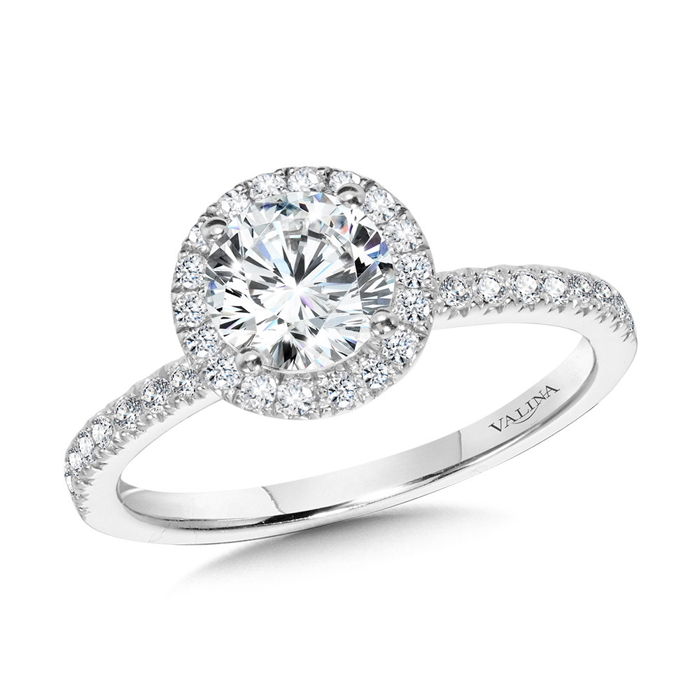 Classic Straight Halo Engagement Ring Gold Mine Jewelers Jackson, CA