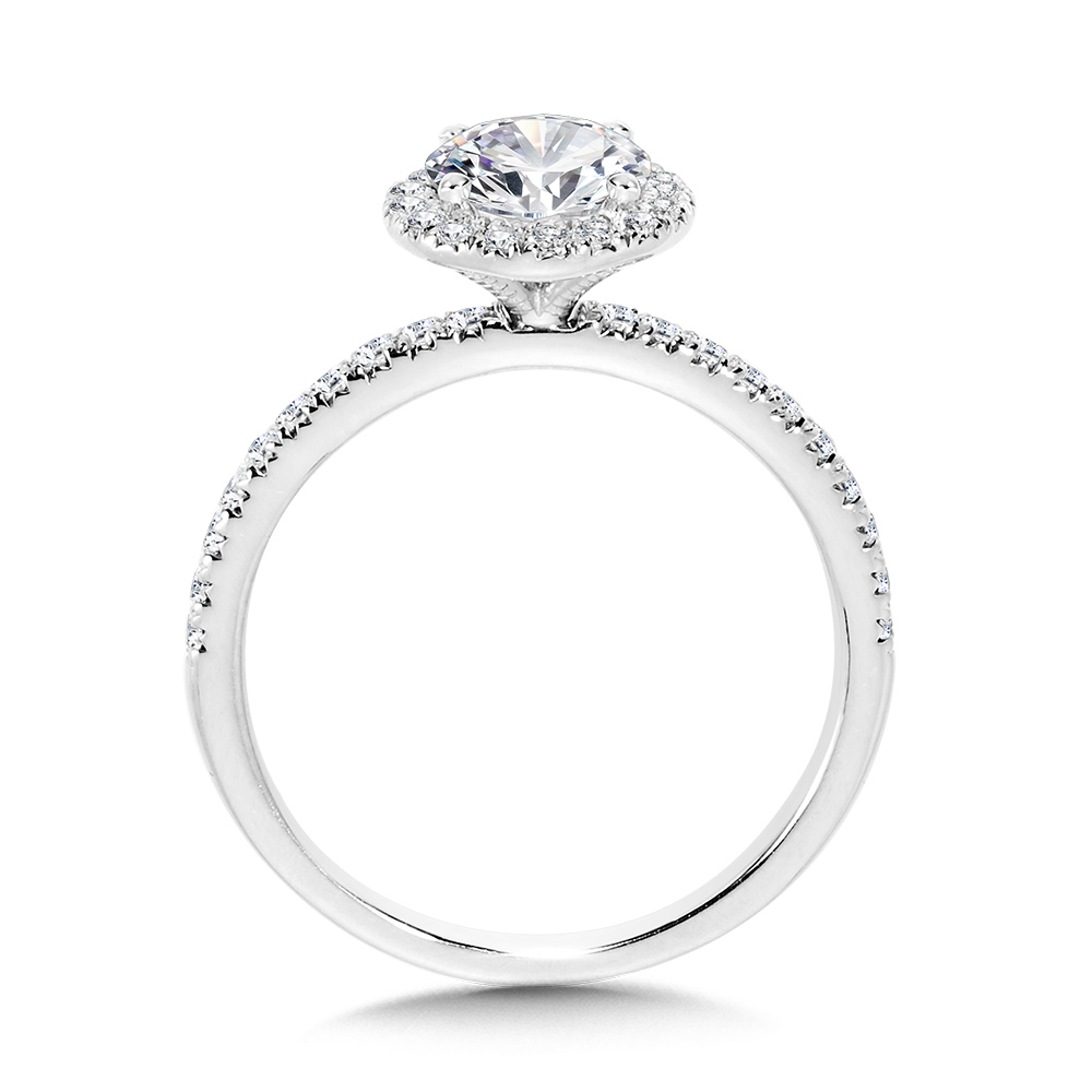 Classic Straight Halo Engagement Ring Image 2 Gold Mine Jewelers Jackson, CA
