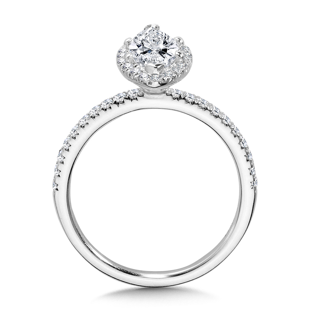 Classic Straight Marquise Halo Engagement Ring Image 2 The Jewelry Source El Segundo, CA