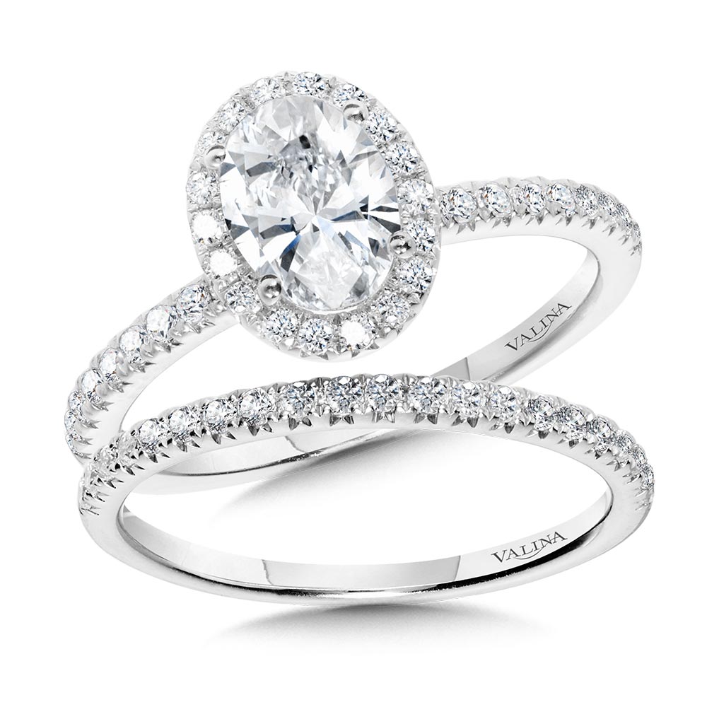Classic Straight Oval Halo Engagement Ring Image 3 The Jewelry Source El Segundo, CA