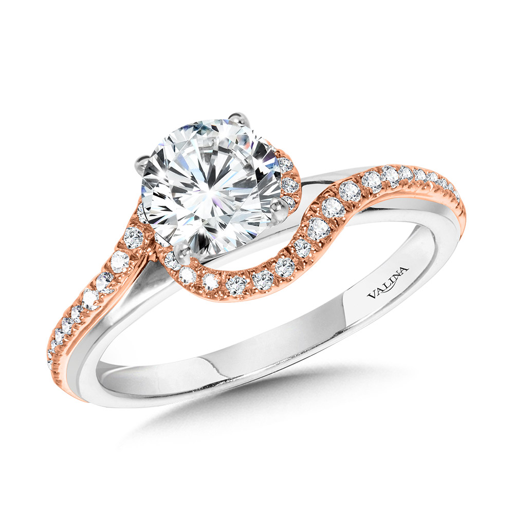 Bypass Spiral Duel-Tone Engagement Ring Biondi Diamond Jewelers Aurora, CO