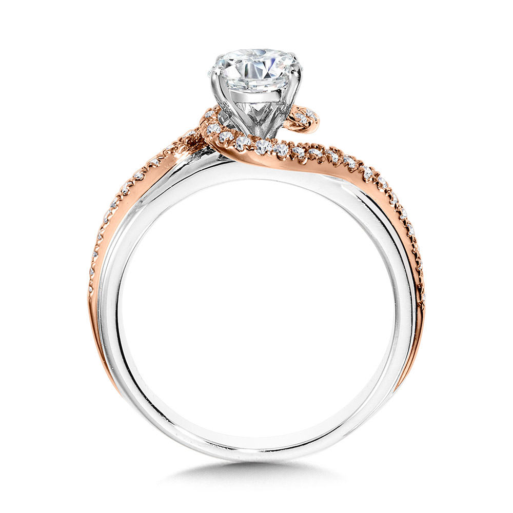 Bypass Spiral Duel-Tone Engagement Ring Image 2 Biondi Diamond Jewelers Aurora, CO