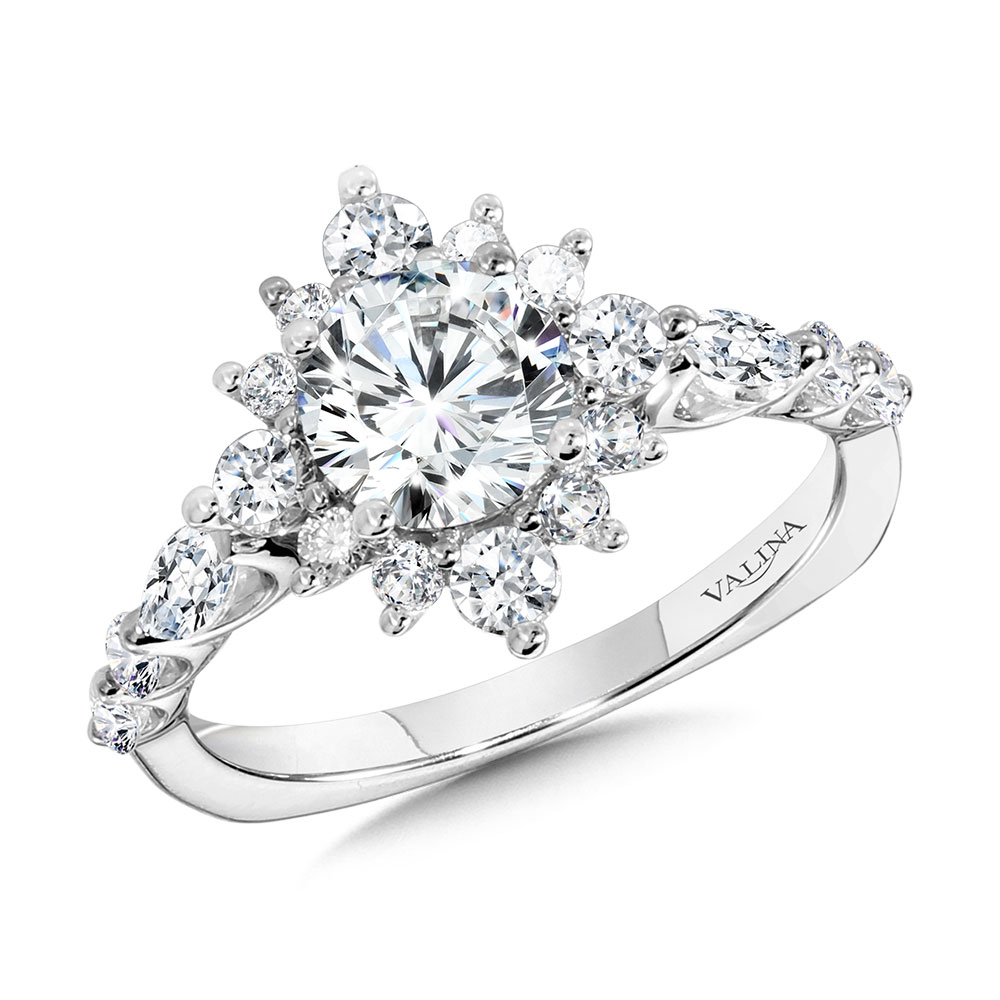 Statement Star Halo Diamond Engagement Ring Biondi Diamond Jewelers Aurora, CO