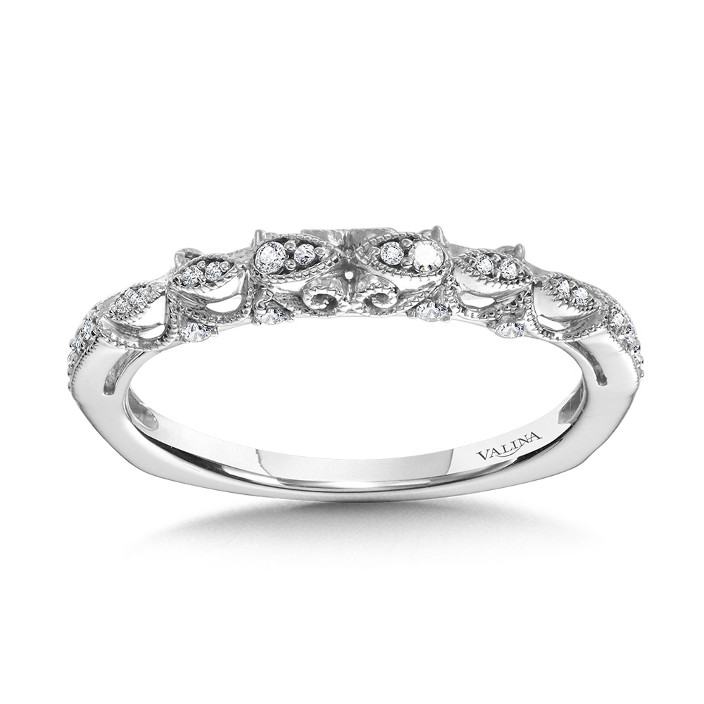 Vintage Milgrain & Filigree Accented Diamond Wedding Band Biondi Diamond Jewelers Aurora, CO