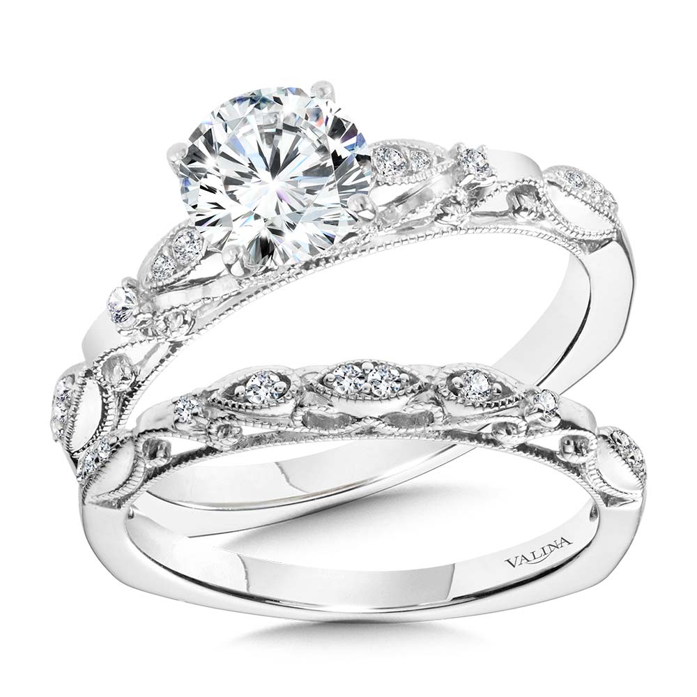 Vintage Milgrain & Filigree Accented Diamond Wedding Band Image 2 Biondi Diamond Jewelers Aurora, CO