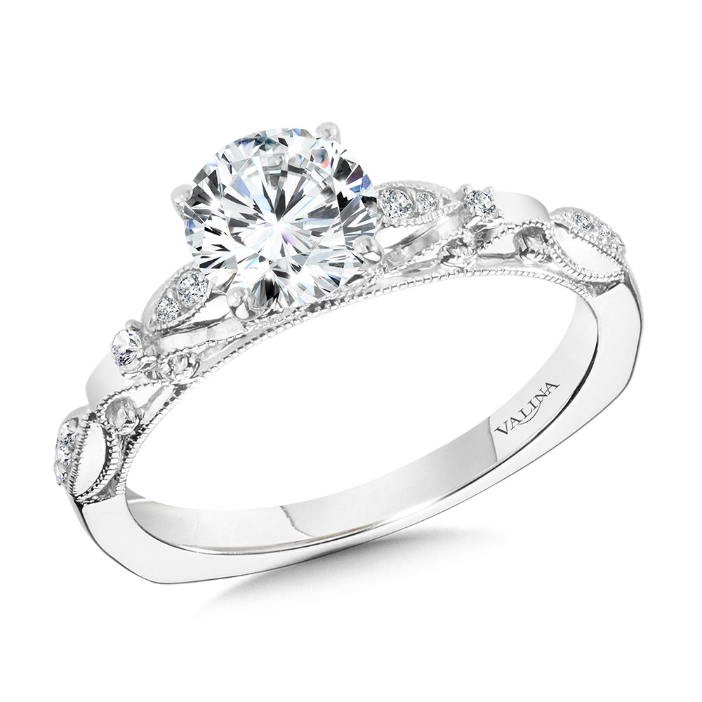 Vintage Milgrain & Filigree Accented Diamond Engagement Ring Coughlin Jewelers St. Clair, MI