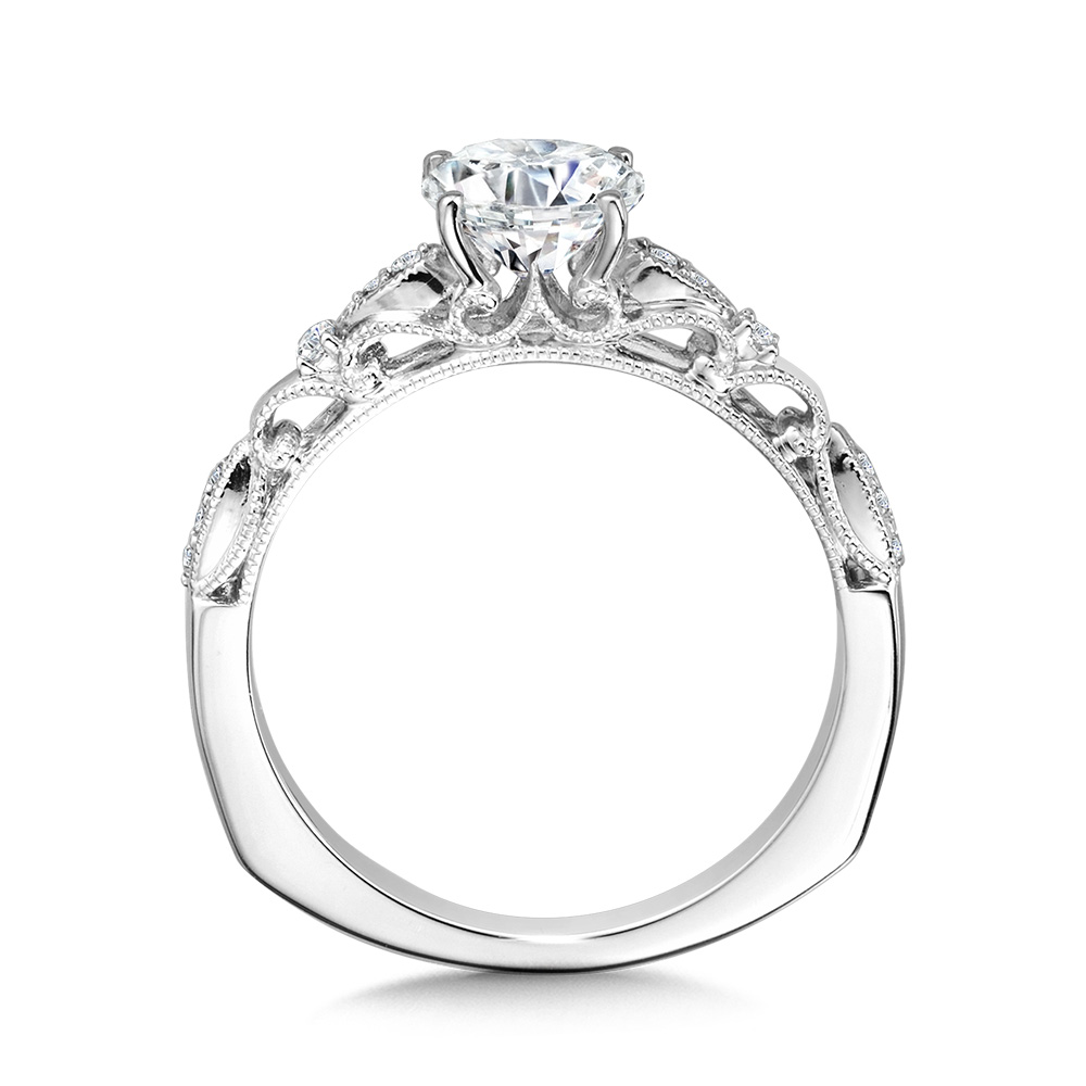 Vintage Milgrain & Filigree Accented Diamond Engagement Ring Image 2 The Jewelry Source El Segundo, CA