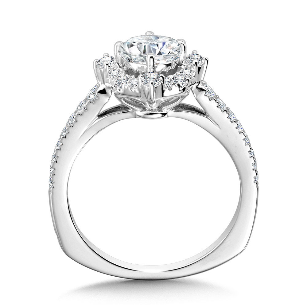 Decorative Straight Halo Engagement Ring Image 2 Gold Mine Jewelers Jackson, CA