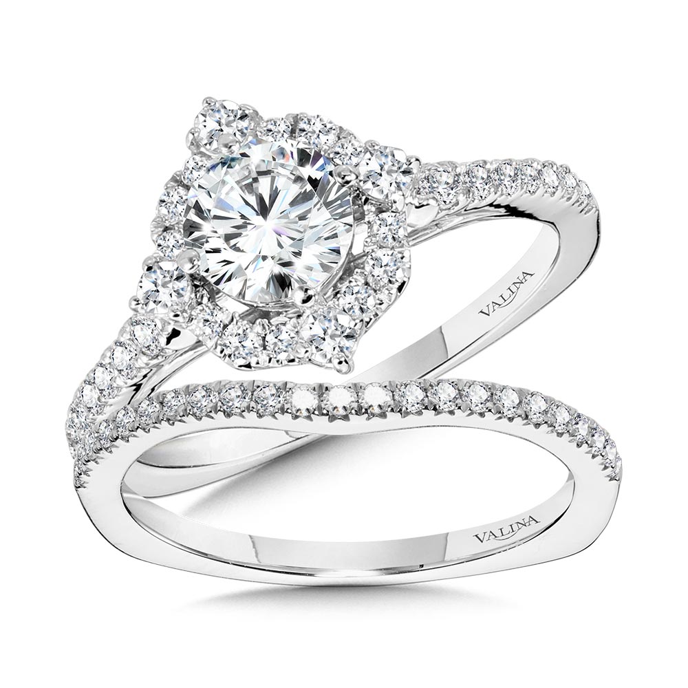 Decorative Straight Halo Engagement Ring Image 3 Biondi Diamond Jewelers Aurora, CO