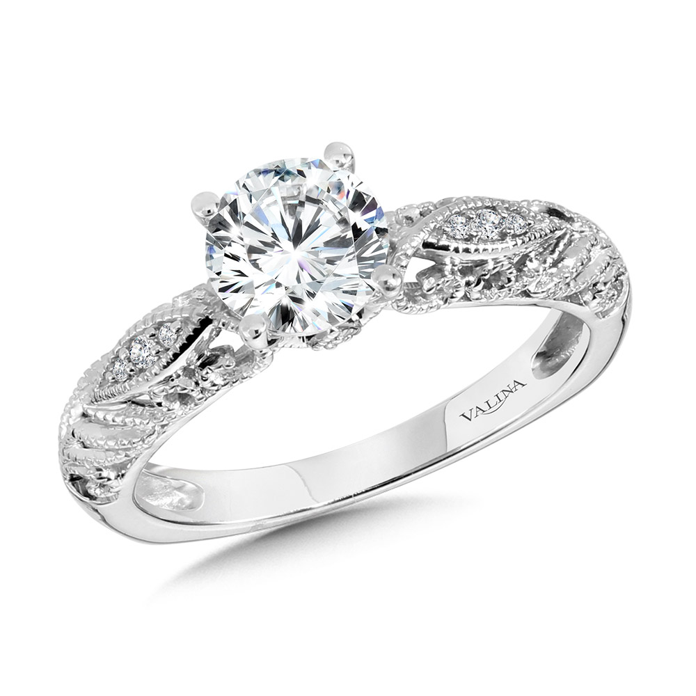Vintage Milgrain & Filigree Accented Diamond Engagement Ring The Jewelry Source El Segundo, CA