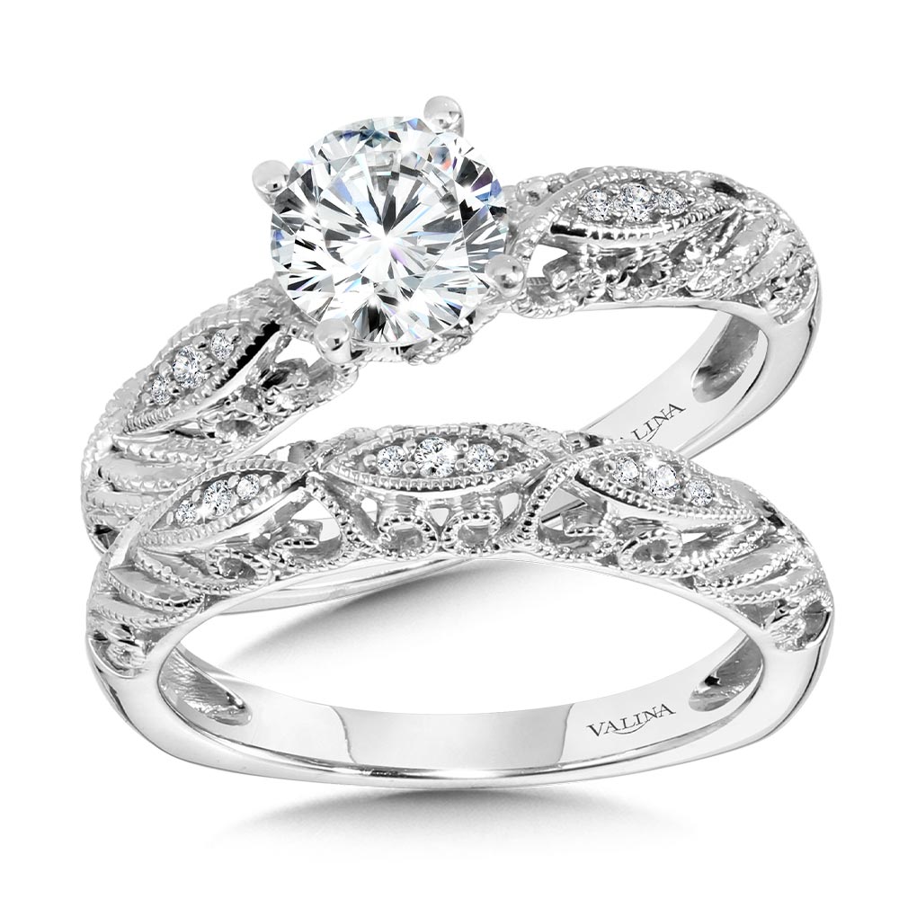 Vintage Milgrain & Filigree Accented Diamond Engagement Ring Image 3 Gold Mine Jewelers Jackson, CA