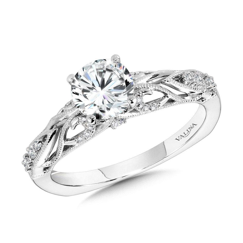 Vintage Milgrain & Filigree Accented Diamond Engagement Ring The Jewelry Source El Segundo, CA