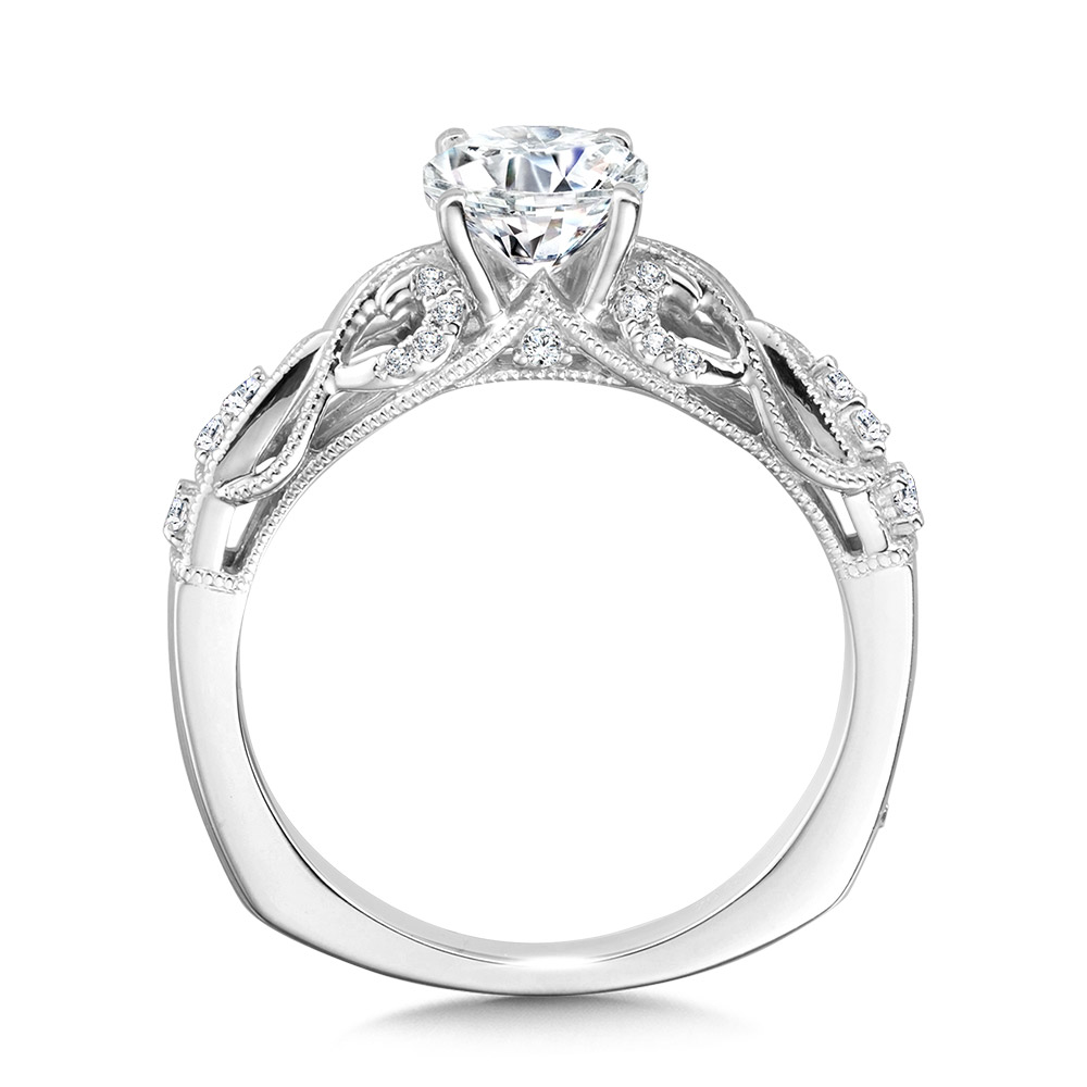 Vintage Milgrain & Filigree Accented Diamond Engagement Ring Image 2 Biondi Diamond Jewelers Aurora, CO