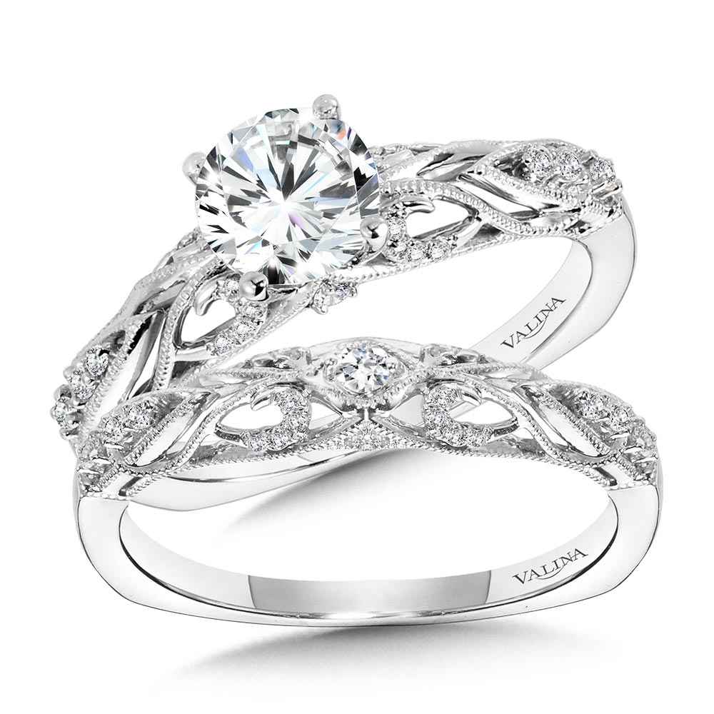 Vintage Milgrain & Filigree Accented Diamond Engagement Ring Image 3 The Jewelry Source El Segundo, CA