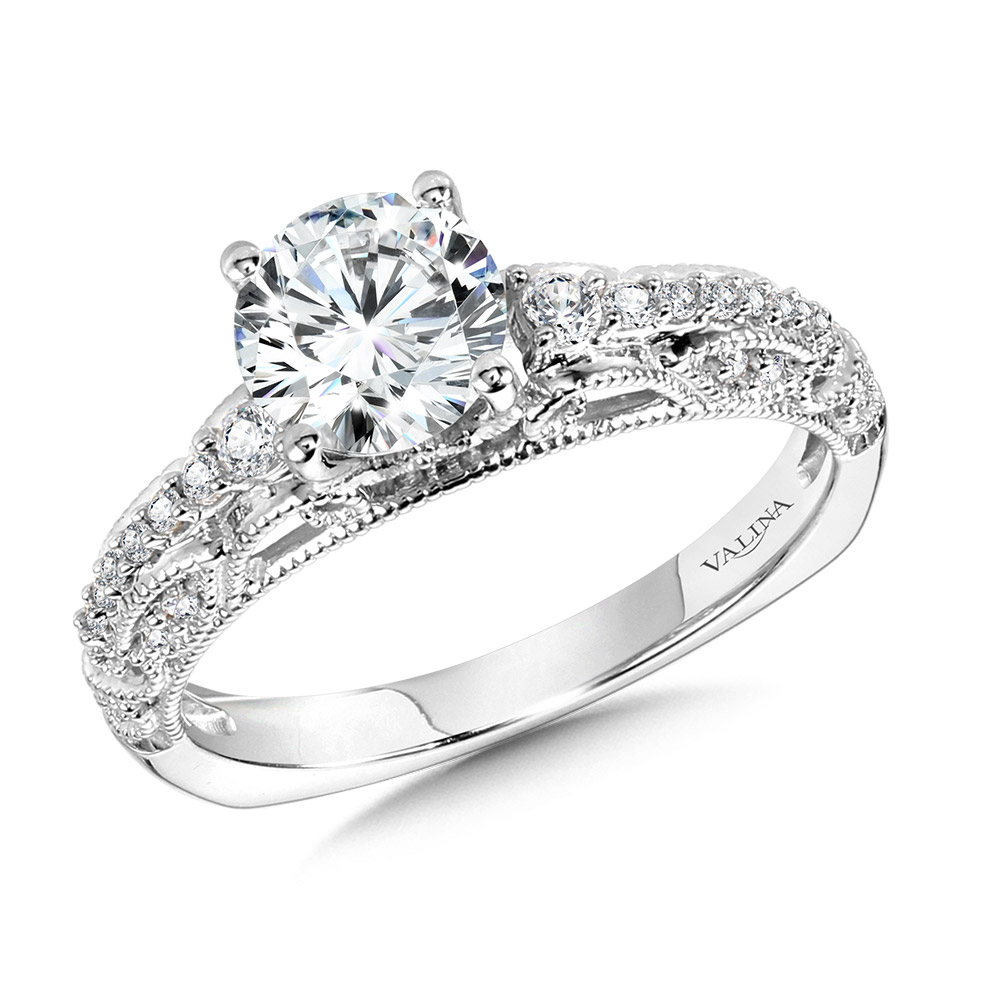 Vintage Milgrain & Filigree Accented Graduating Diamond Engagement Ring Glatz Jewelry Aliquippa, PA