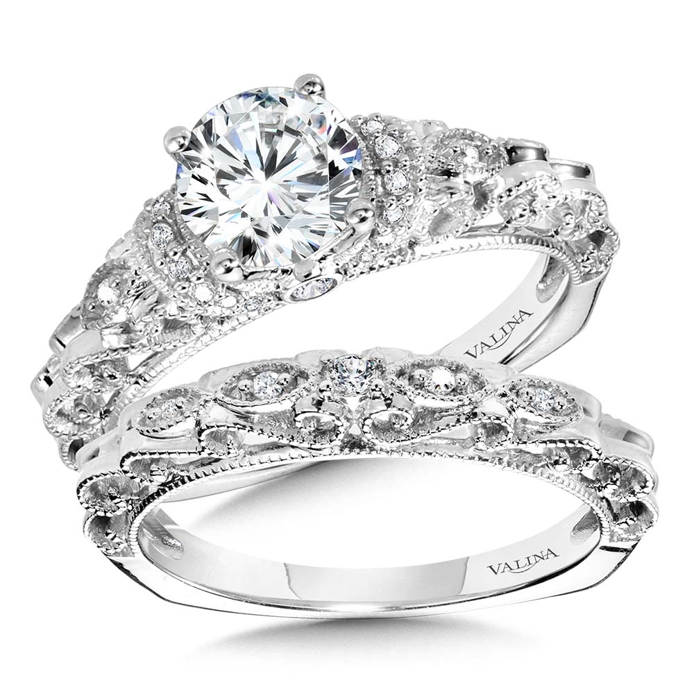Vintage Milgrain & Filigree Accented Diamond Engagement Ring Image 3 Biondi Diamond Jewelers Aurora, CO