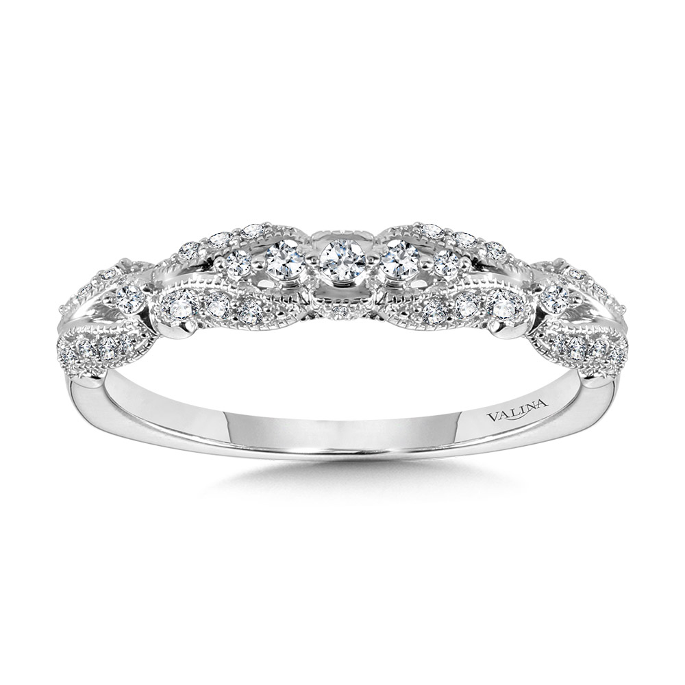 Vintage Milgrain & Filigree Accented Diamond Wedding Band Biondi Diamond Jewelers Aurora, CO