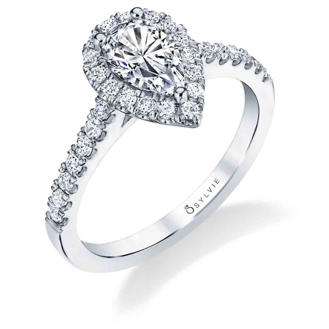 Classic Engagement Ring with Halo - Emma Stuart Benjamin & Co. Jewelry Designs San Diego, CA