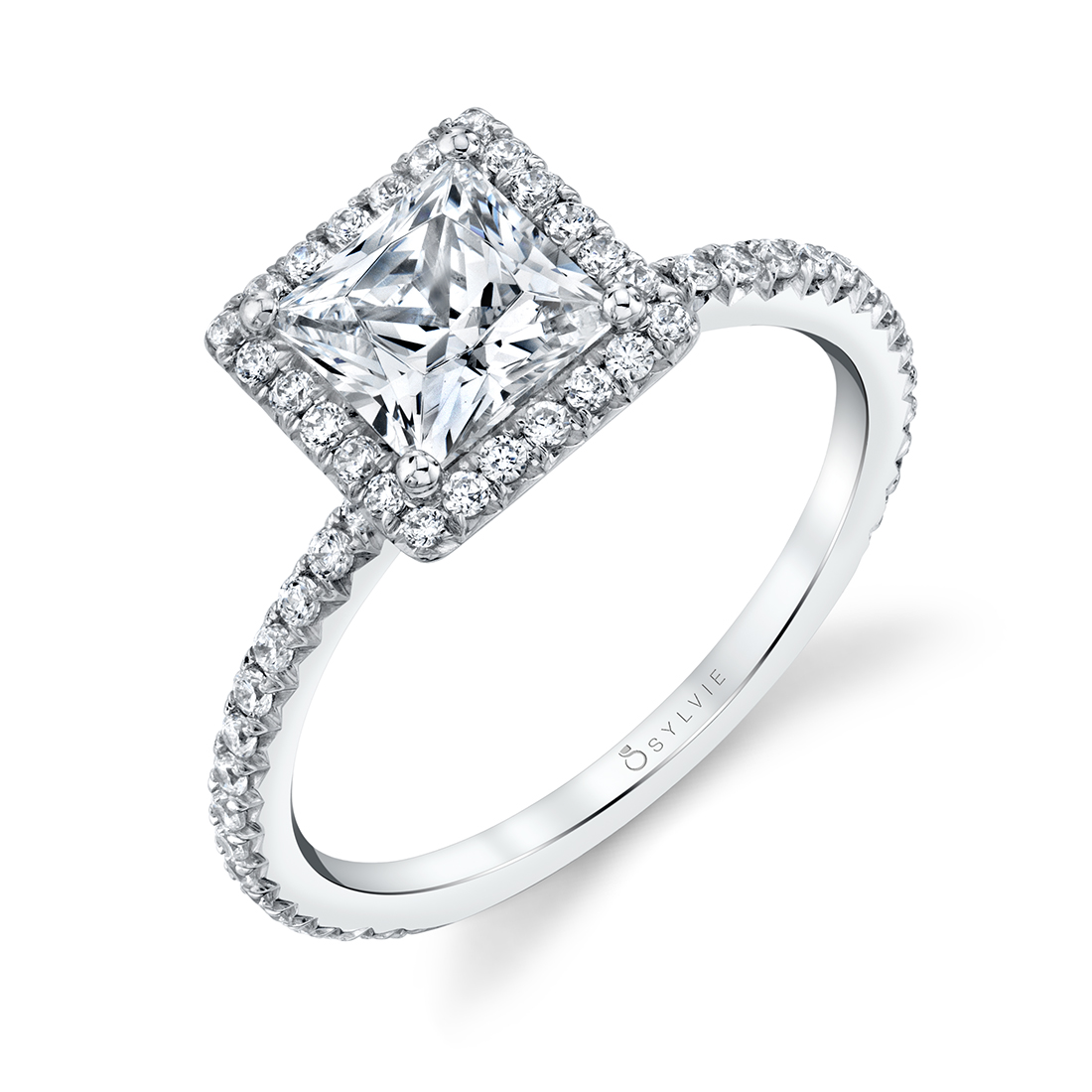 Classic Halo Engagement Ring - Vivian Stuart Benjamin & Co. Jewelry Designs San Diego, CA